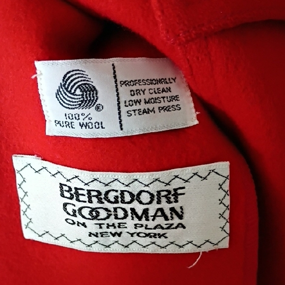 Geoffrey Beene For Gallant Red Trench Coat Peacoat with Gold Buttons 100% Wool - Picture 7 of 12